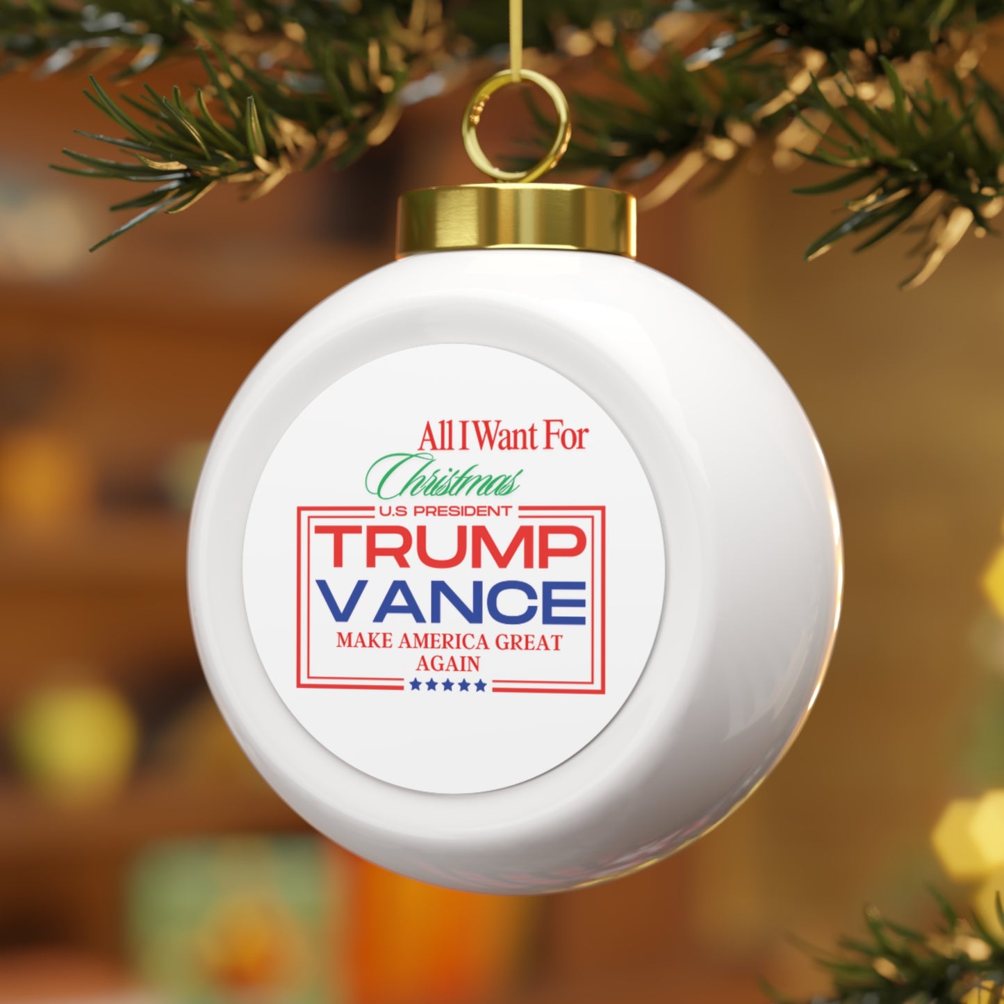 Trump/Vance Christmas Ornament