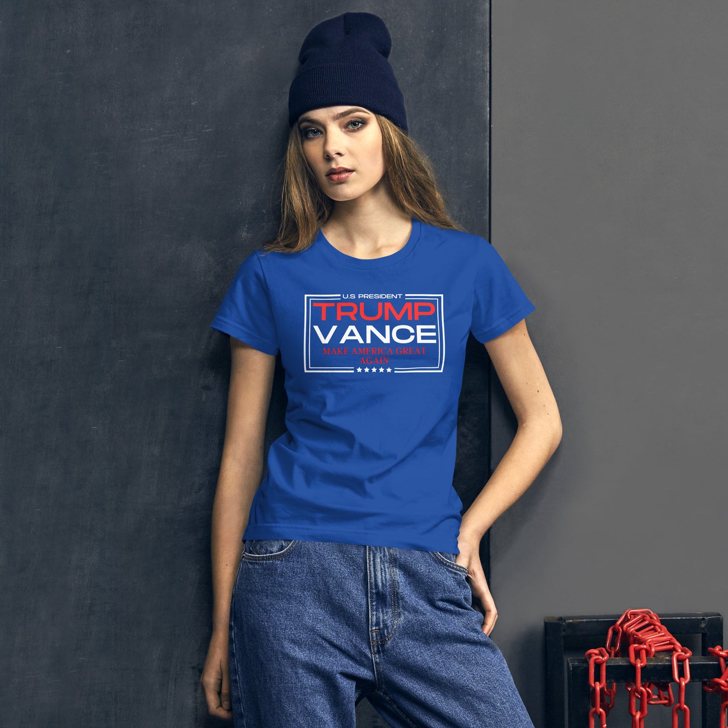 Trump/Vance Make America Great Again Women's short sleeve t-shirt (Blue)